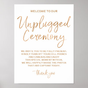 Unplugged Zeremonie Rose Gold Imitate Foil 12x16 Z Poster