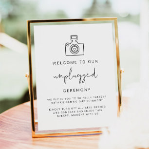 Unplugged Zeremonie Schild, Keine Handys Hochzeit Poster