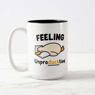 Unproduktive-Enten-Tasse, Lustige Arbeitskollegen- Zweifarbige Tasse