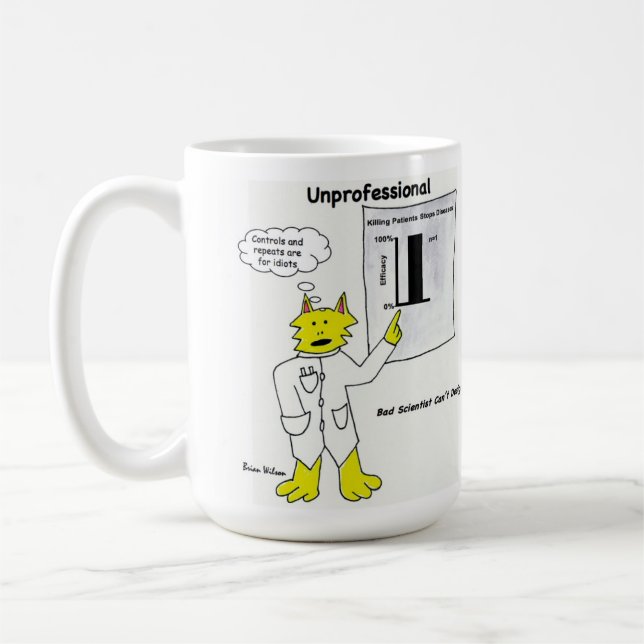 Unprofessionell: Schlechte Wissenschaftler-Tasse Kaffeetasse (Links)