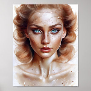 Unrealistisches Girl-Portrait Poster