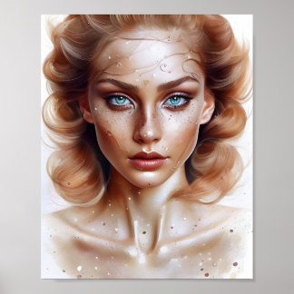 Unrealistisches Girl-Portrait Poster