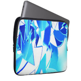 Unregelmäßig verdrehte blaue Bildausschnitte Laptopschutzhülle