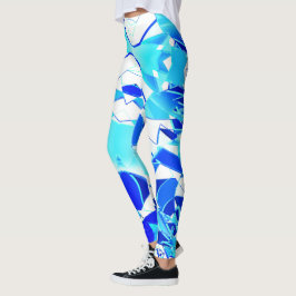 Unregelmäßig verdrehte blaue Bildausschnitte Leggings