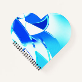 Unregelmäßig verdrehte blaue Bildausschnitte Notizbuch