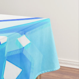 Unregelmäßig verdrehte blaue Bildausschnitte Tischdecke