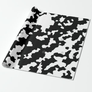 Unregelmäßige Abstrakte Mosaik Schwarz-Weiß-Camouf Geschenkpapier
