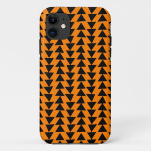 Unregelmäßige Dreiecke - schwarz auf orange Case-Mate iPhone Hülle