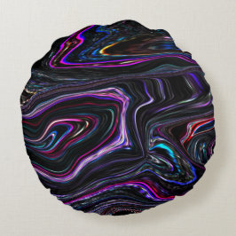 Unregelmäßige Kurven mit Farben, die durch die Dun Rundes Kissen