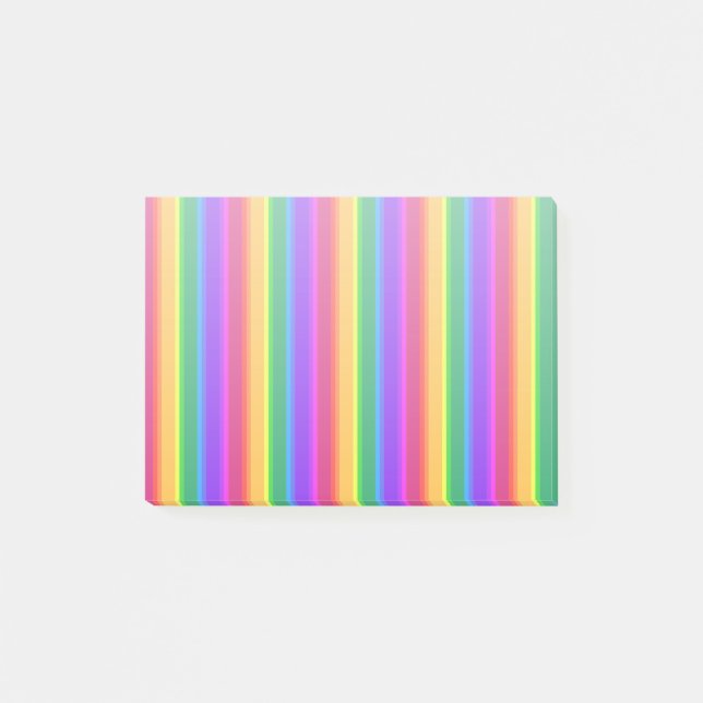 Unregelmäßige Regenbogenstreifen Post-it Klebezettel (Vorderseite)