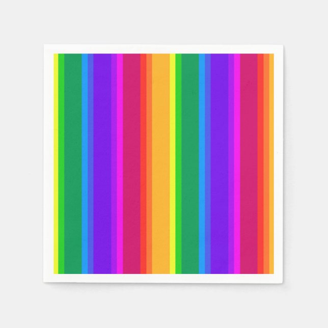Unregelmäßige Regenbogenstreifen Serviette (Vorderseite)