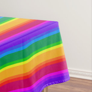 Unregelmäßige Regenbogenstreifen Tischdecke