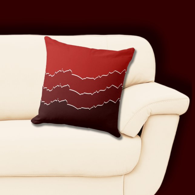 Unregelmäßige rote Rippschichten Kissen (Irregular Ripped Red Throw Pillow)