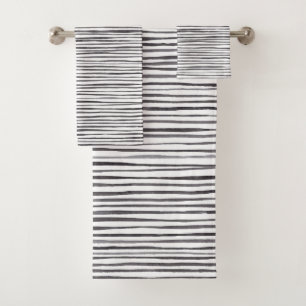 Unregelmäßige Strickhandzeichnung Wasserfarbe Mode Badhandtuch Set