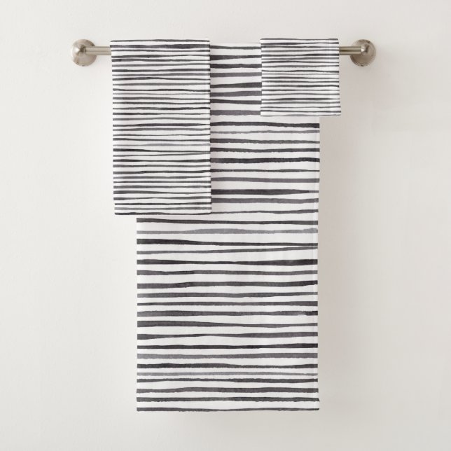 Unregelmäßige Strickhandzeichnung Wasserfarbe Mode Badhandtuch Set (Insitu)