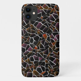 Unregelmäßiges dunkelrotes Mosaik auf Weiß Case-Mate iPhone Hülle