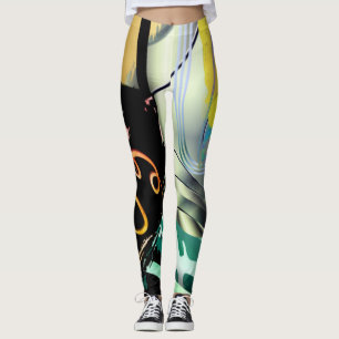 Unregelmäßiges gebogenes Panorama von Formen und O Leggings