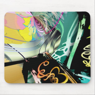 Unregelmäßiges gebogenes Panorama von Formen und O Mousepad