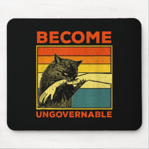 Unregierbar werden - Schwarze Katze beißt Hand Lus Mousepad