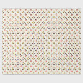 Unrolled and flat views of floral wrapping paper geschenkpapier