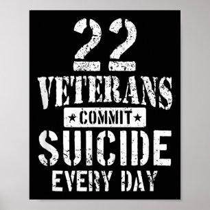 Unruhige 22 Veteranen begehen jeden Tag Selbstmord Poster