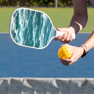 Unruhige Gewässer Türkisene Meereswellen Pickleball Schläger