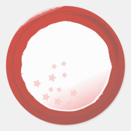 Unruhige rote Grenze mit unbekannten Sternen 4. Ju Runder Aufkleber