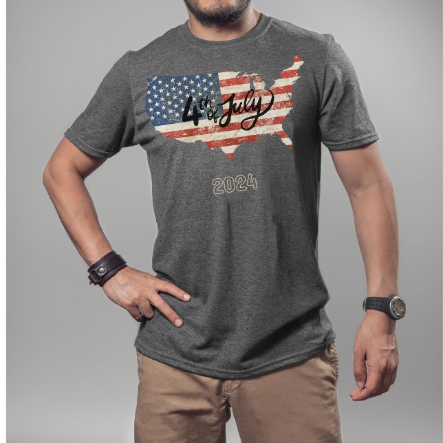 Unruhiger 4. Juli US Flagge USA-Preis T-Shirt (Von Creator hochgeladen)