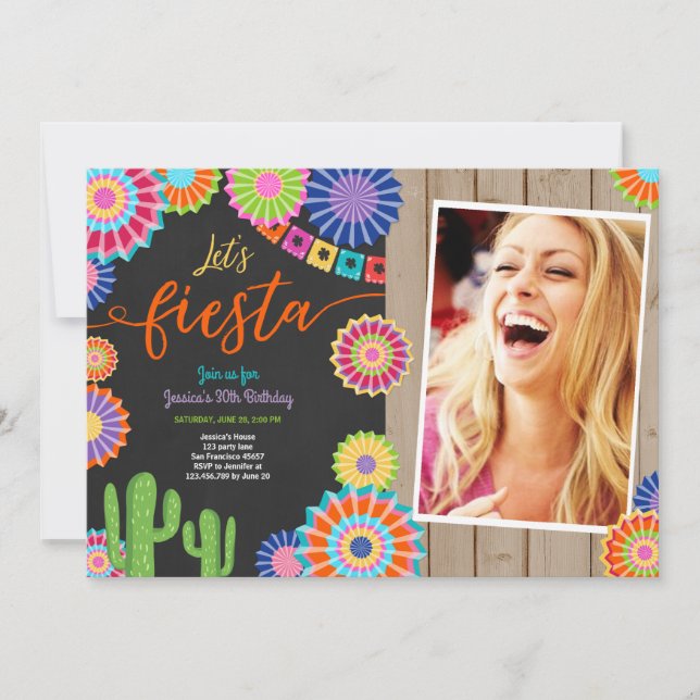 Uns gelassen Fiestaeinladung mexikanische Frau Einladung (Vorderseite)