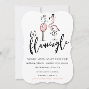 Uns gelassen Flamingle Flamingo ausgebogte Einladung