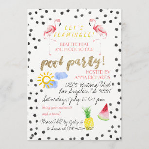 Uns gelassen Flamingle! Pool-Party Einladung