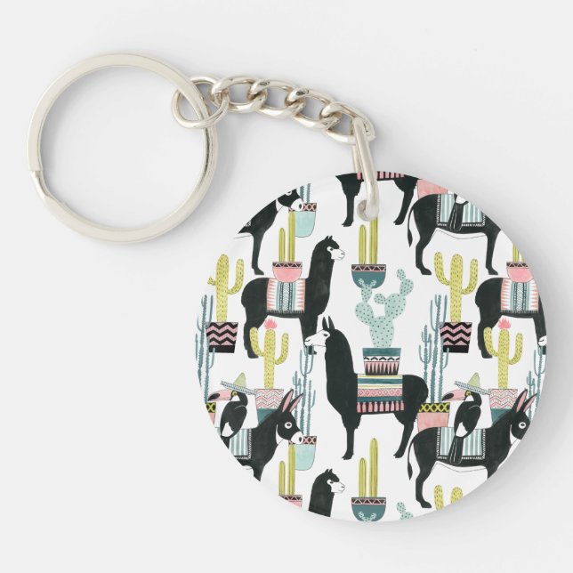 Uns gelassen Taco über Lama-u. Esel-Muster der Schlüsselanhänger (Vorderseite)