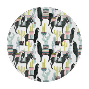 Uns gelassen Taco über Lama-u. Esel-Muster der Schneidebrett