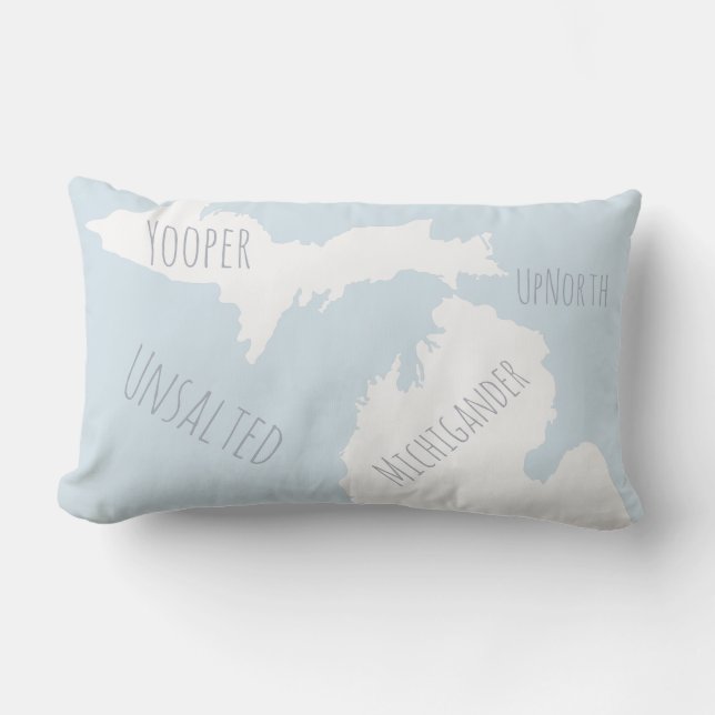 Unsalztes Michigan Map Yooper Michigander Up North Kissen Für Draußen (Vorderseite)