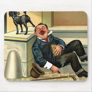 UNSANFTER ERWACHEN - Vintage-Hundekunst Mousepad