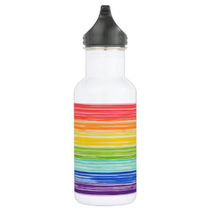 Unsaubere Regenbogenstreifen Edelstahlflasche