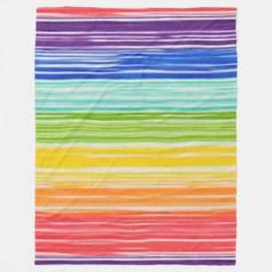 Unsaubere Regenbogenstreifen Fleecedecke