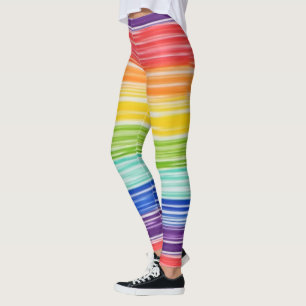 Unsaubere Regenbogenstreifen Leggings