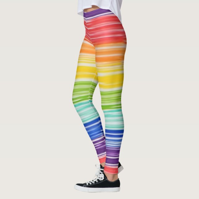 Unsaubere Regenbogenstreifen Leggings (Links)