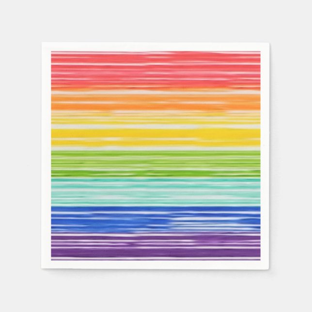 Unsaubere Regenbogenstreifen Serviette (Vorderseite)