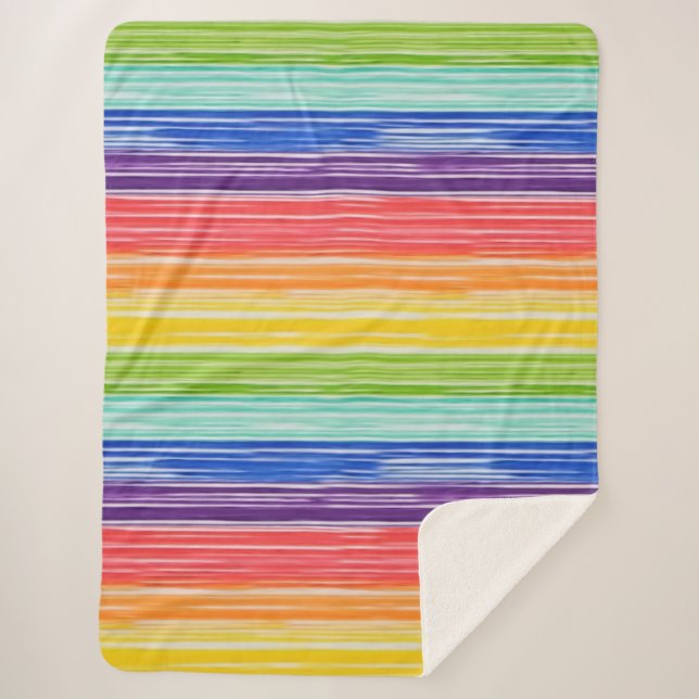 Unsaubere Regenbogenstreifen Sherpadecke (Vorderseite)
