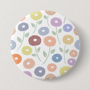 Unschärfe Blume Lg Muster Pastell auf Weiß Button
