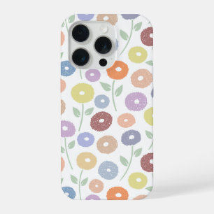 Unschärfe-Blumen-Wiederholungsmuster Pastell auf W iPhone 15 Pro Hülle