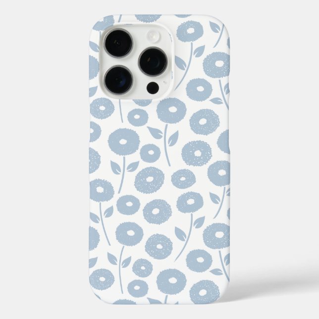 Unschärfe-Blumenmuster Blau auf Weiß Case-Mate iPhone Hülle (Rückseite)