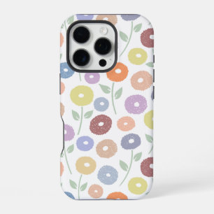 Unschärfe-Blumenmuster-Rpt Pastell auf Weiß iPhone 16 Pro Hülle