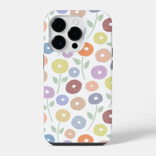 Unschärfe-Blumenmuster-Rpt Pastell auf Weiß iPhone 14 Pro Hülle