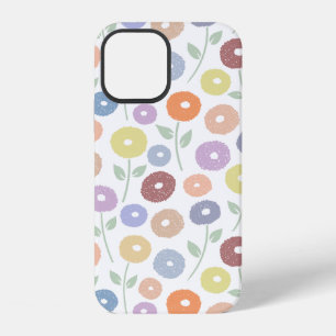 Unschärfe-Blumenmuster-Rpt-Pastell auf Weiß iPhone 12 Hülle
