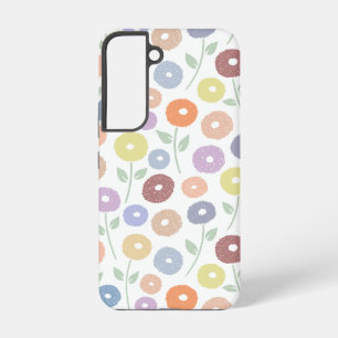 Unschärfe-Blumenmuster-Rpt-Pastellfarben auf Weiß Samsung Galaxy Hülle