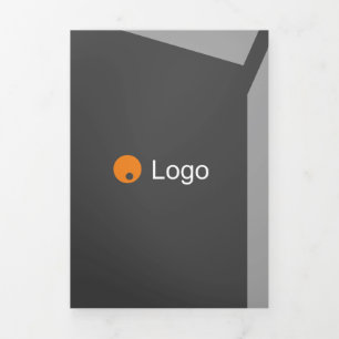 Unscharfe graue Corporate Flat-Formen Dreifach Gefaltete Karte