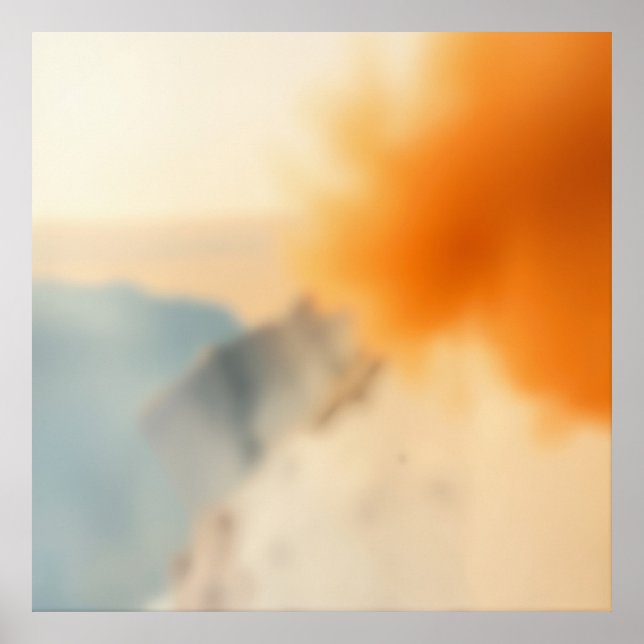 Unscharfe Kunst Neutral Warm Abstrakt Poster (Vorne)